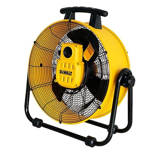 DEWALT DXF-2042 High-Velocity Industrial,Floor,Drum,Barn,Warehouse Fan Heavy Duty Mover Portable Air Circulator 3-Speed Adjustable Tilt, 20", Yellow DEWALT