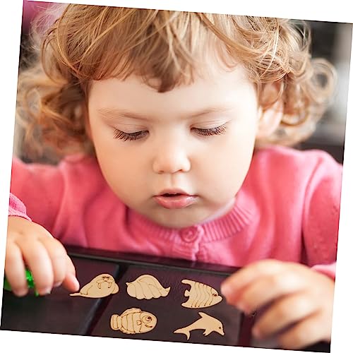 EXCEART 100pcs Marine Animal Wood Chips Mini Animals Natural Wood Slices Wood Earrings Fish Wood Sign Coastal Wood Cutout Unfinished Wood Slice Wood EXCEART