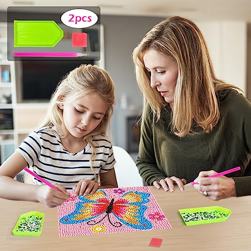 QEUOYSS Diamond Painting Kit for Kids with Wooden Frame Art and Crafts for Kids Ages 6-8 -10-12 Easy to DIY Diamond Art for Kids and Adult Beginners QEUOYSS