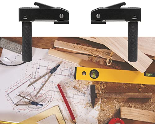 2 Pack MFT Bench Holdfast Woodworking Tools, 3/4" Desktop Quick Acting Hold Down Clamp Adjustable Fast Fixed Clip, Aluminum Alloy Benchtop Quick RUIITEN