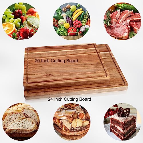 GaoMon 24 x 18 In Acacia Cutting Boardfor Kitchen, XXL Extra Large Charcuterie Cheese Platter Serving Tray, Food Prep and Serving Boards, Chopping GaoMon
