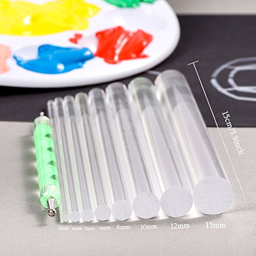 Whaline 18 Set Art Dotting Tools Mandala Dotting Tools Including 4 Mandala Stencils, 8 x Acrylic Rods, Paint Tray and 5 Double Sided Dotting Tools Whaline