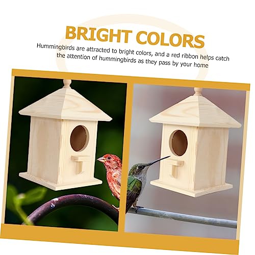 SUPVOX Bird Nest Wooden Bird Houses Bird Houses for Outside Unfinished Wood Birdhouse Hanging Birdhouse Hanging Bird House Bird Feeder Hanging Pet SUPVOX