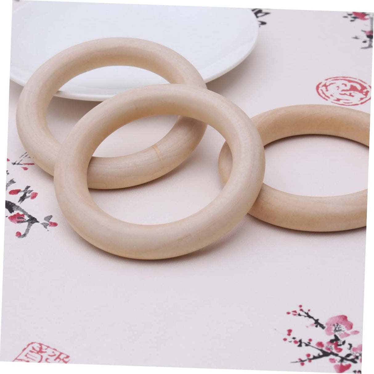 Toyvian 20 Pcs Kids Wooden Toys Kids Educational Toys Baby Kit Unfinished Wooden Rings DIY Baby Teething Ring Rustic Baby Gym Rings Bamboo Baby Toyvian
