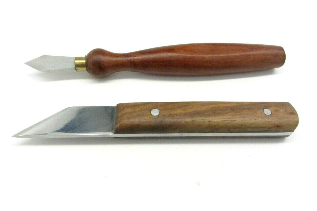 UJ Ramelson 6pc Complete Professional Wood Marking/Striking Carving Drawing Knife Set with Sliding Bevel and Marking Gauge & Wing Compass with UJ Ramelson Co