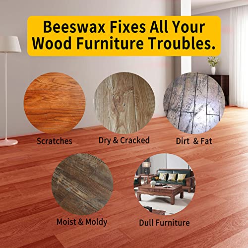 PIPIHUA Beeswax Furniture Wood Polish & Conditioner-Wood Seasoning Beeswax Oil for Wood Cleaner and Polish Furniture Restore A Finish, 16.93 Fl Oz PIPIHUA