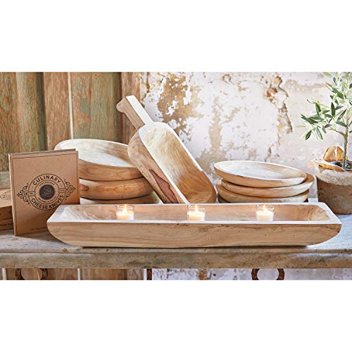 Santa Barbara Design Studio Wood Serving Bowl, Hand Carved Paulownia Wood Fruit Bowl/Wood Decor, 11.5" Large, Natural Santa Barbara Design Studio