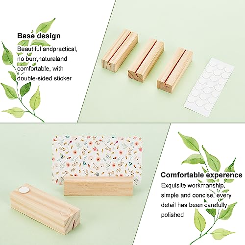 OLYCRAFT 20PCS Wood Place Card Holders Wood Name Card Holder Table Number Stands for Wedding Party Events Decoration Double Side Display Mini OLYCRAFT