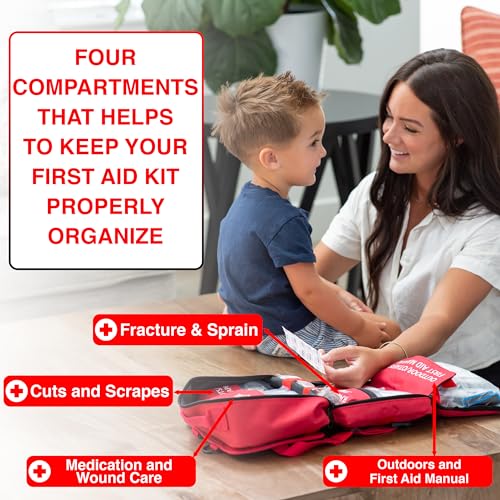 Vital House 326 Piece First Aid Kit - Professional Waterproof Trauma Medical Kit for Emergency, Ideal for Home, Office, Car, Travel, Outdoor, Vital House