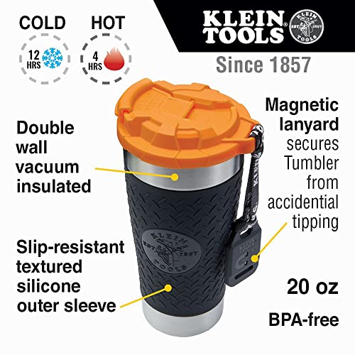 Klein Tools 20 oz. Tumbler with Flip-top Lid + Wind Proof Hinged Balaclava Klein Tools