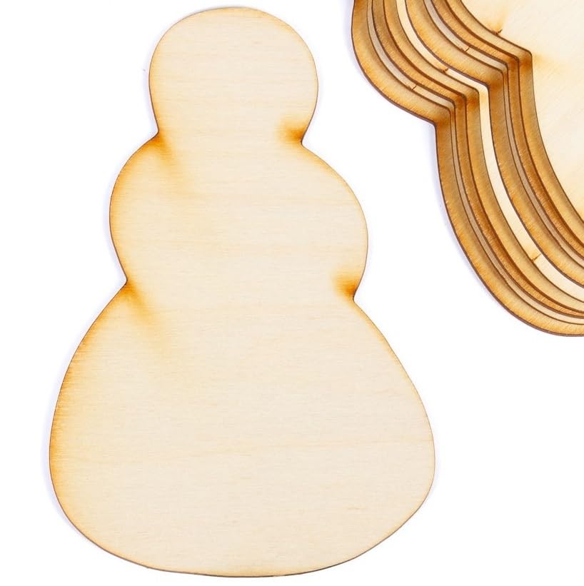 Factory Direct Craft 12 Pieces of Unfinished Wood Snowman Cutout Factory Direct Craft
