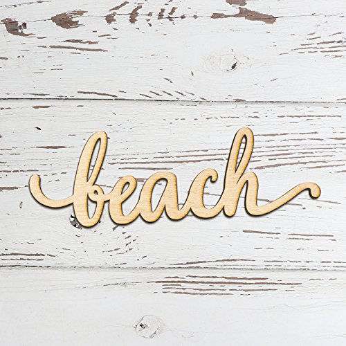Woodums – Beach Script Wooden Wall Art Decor, Unfinished Wood Sign for Family Room Decor, Charlie Script Letter Wood Cutout, Wall Decorations for Woodums