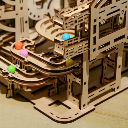 bennama 3D Wooden Puzzles Marble Run Set - Space Labyrinth Mechanical Model Kits with Motor, Brainteaser and Puzzle for Christmas/Birthday,Gifts for bennama