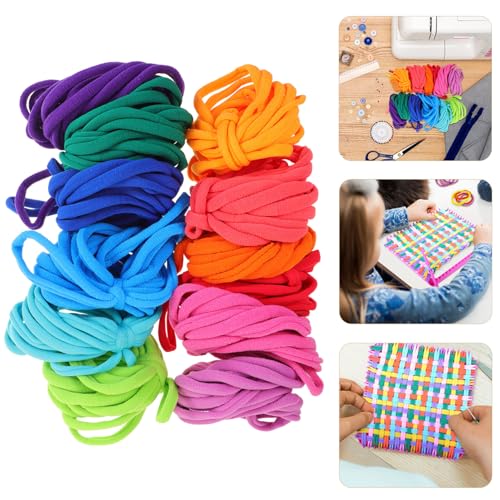 VICASKY 192pcs Loom Weaving Craft Loop Refill Elastic Potholder Loop Multiple Colors Stretchy Braided Rope for Christmas DIY Crafts Supplies Weaving VICASKY