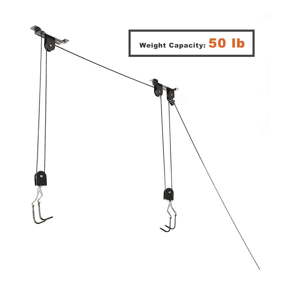 Wallmaster Bike Ceiling Mount Lift Hanger Metal Storage Rack for Garage Indoor 1 Pack Black Wallmaster