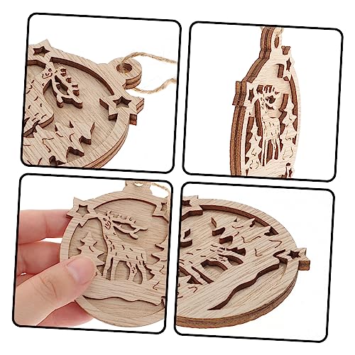 Abaodam Unfinished Wooden Cutouts 30 pcs Double Decorative Wood Chips Christmas Hanging Decorations Toy for Kids Toys for Kids Graffiti Wooden Slices Abaodam