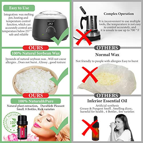 SAEUYVB Candle Making Kit for Adults with Hot Plate, DIY Starter Soy Candle Making Supplies/Kit - Perfect as Home Decorations(Black) SAEUYVB