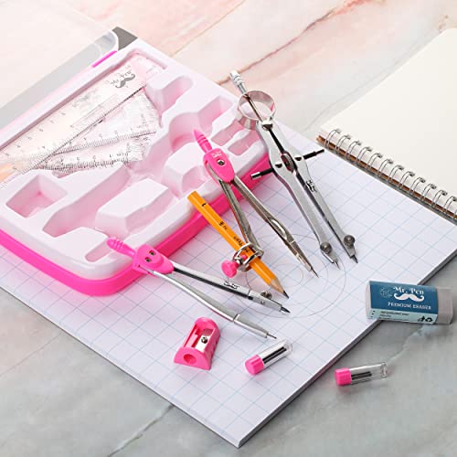 Mr. Pen- Geometry Set, 13 pcs, Compass for Geometry, Protractor Set, Geometry Kit Set with Shatterproof Storage Box, Geometry Kit, Drawing Tools, Mr. Pen