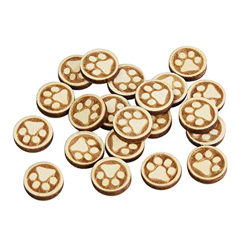 60 Pcs Mini Wood Stud Earring Blanks Laser Cut Craft Wood Shapes (Paw Print) CHENRUI