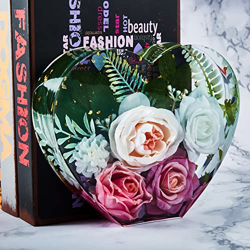 PieceCircle 2Pcs 10 Inch Large Heart Shape Resin Molds, Silicone Molds for Flower Preservation, Deep Epoxy Resin Molds for Resin Art Casting, DIY PieceCircle