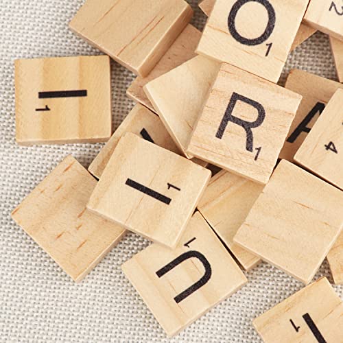 GNIEMCKIN 2000 PCS Wood Letter Tiles, Wooden Scrabble Tiles A-Z Capital Letters for Creative Crafting Projects, Making Alphabet Coaster, DIY Wood GNIEMCKIN