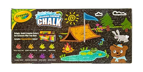 Crayola Ultimate Washable Chalk Collection (64ct), Bulk Sidewalk Chalk, Outdoor Chalk for Kids, Anti-Roll Sticks, Nontoxic, 4+ Crayola
