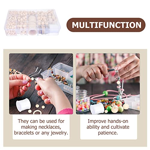 ABOOFAN 1 Box Wooden Bead Set Vintage Loose Beads Jewelry Making Supplies Unfinished Wood Hearts Wooden Hair Beads Unfinished Wood Beads DIY Wood ABOOFAN
