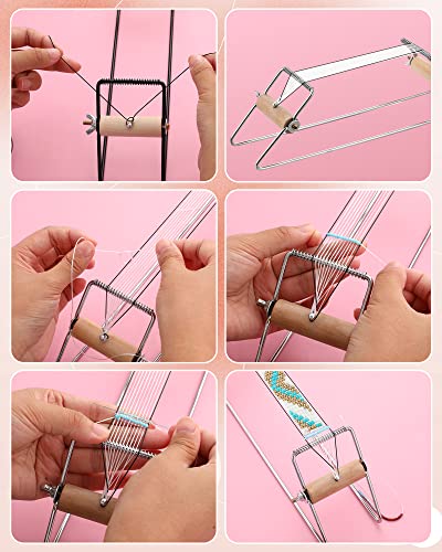 Jexine 48000 Pcs Bead Loom Kit Beading Supplies 2 mm Seed Beads Loom Kit for Adults Bracelets Jewelry Earring Making Tools Christmas Gifts for Girls Jexine