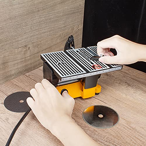 4" 60W MINI ELECTRIC TABLE SAW BENCH TOP GREAT ELECTRIC HOBBY CRAFT TABLE SAW DIY Power Tool Work Bench Stand Circular 2 PIECES Blades JETH