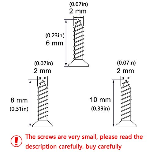 newlng 1600pcs 2MM Small Screws Phillips Flat Head Cross Self Tapping Tiny Screw Cabinet Electronic Accessories Screw Multifunctional DIY Micro newlng