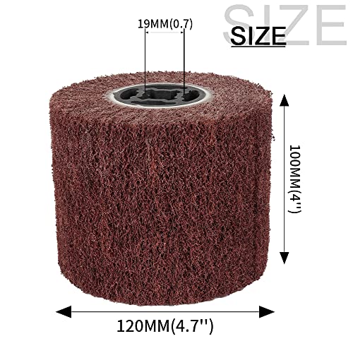 120x100x19mm Non-Woven Abrasive Wire Drawing Polishing Burnishing Wheel Flap Brush for Surface Treatment Stainless Steel, Aluminum, Copper, and More Baisiky