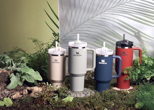 Stanley Quencher H2.0 Soft Matte Collection, Stainless Steel Vacuum Insulated Tumbler with Lid and Straw for Iced and Cold Beverages, Dune, 40 oz STANLEY