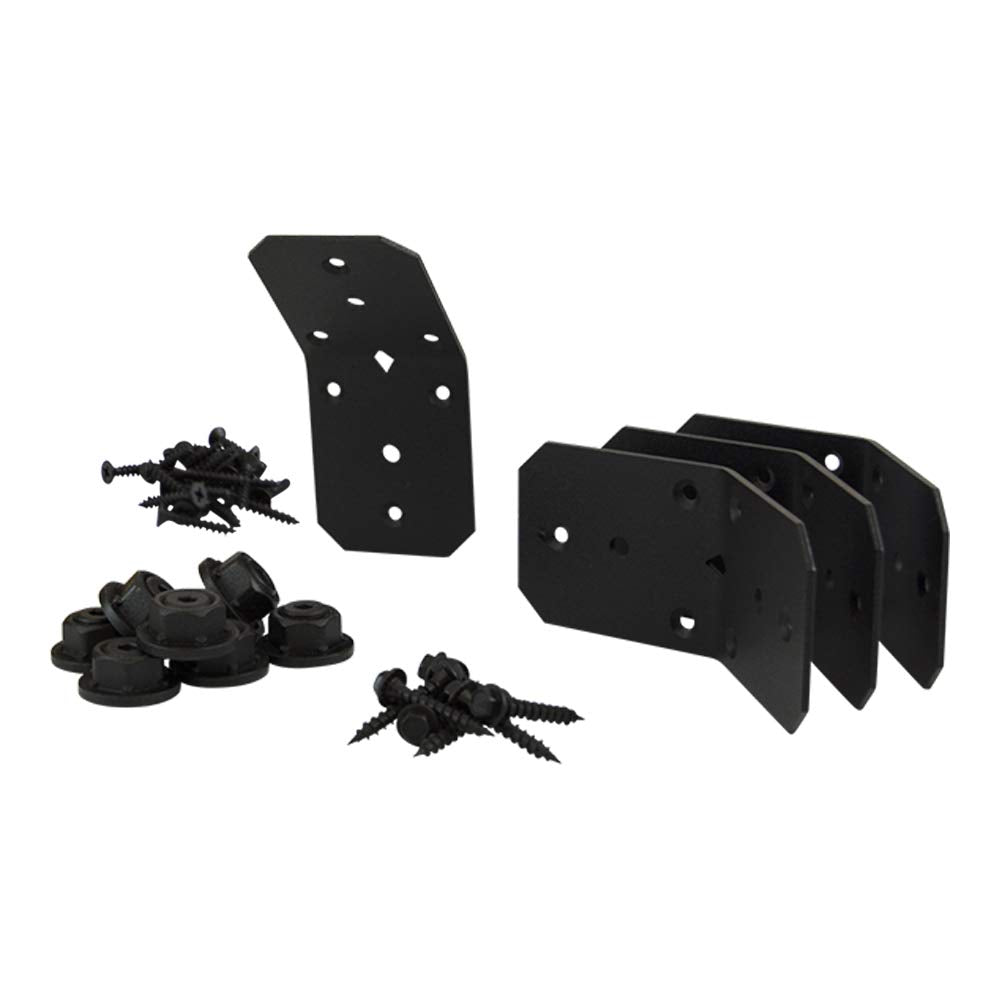 Ozco Building Products 51768 Ironwood 4-inch Flush Inside 45-degree Angle Bracket, (4 per Pack), Black Ozco Building Products