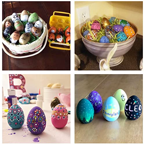 20pcs Wooden Easter Eggs to Paint Unfinished Eggs Fake Eggs for Crafts Easter Party Supply PRETYZOOM