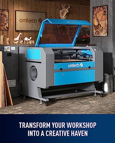 OMTech 100W CO2 Laser Engraver with LightBurn, 20x28 Inch Laser Engraving Cutting Machine with 4 Way Pass Through Air Assist Water Pump Wheels, OMTech