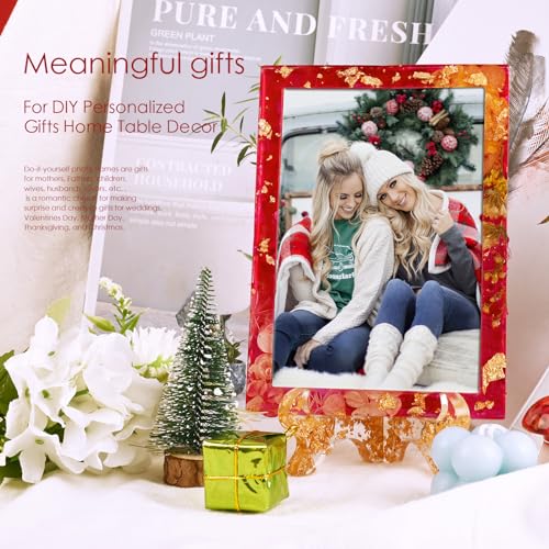 Resin Mold for Photo Frame, Picture Frame Silicone Molds with Stand Holder, Rectangle & Oval Frame Molds for Resin Casting, DIY Personalized Photo Actvty