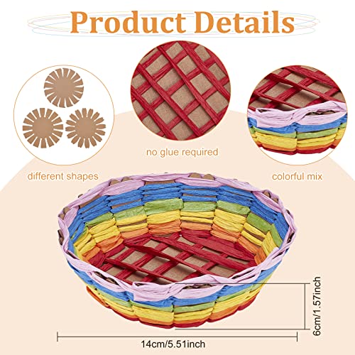 FREEBLOSS 12 Set Basket Weaving Kit Introductory Sewing for Beginners, Creative Woven Bowl Suitable for Kids Arts and Crafts Projects with Video FREEBLOSS