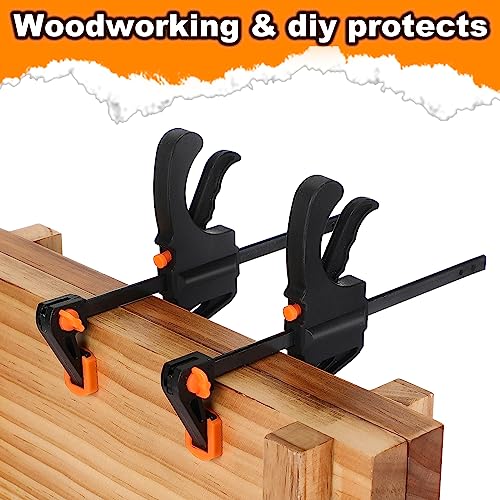 Lasnten 18 Pcs 4 Inch Bar Clamps for Woodworking Grip Craft Mini Clamps One Handed Wood Clamps Trigger Clamp Ratchet Clamp Wood Working Tools for Lasnten