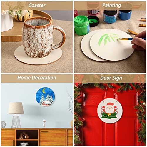 60 Pcs 6 Inch Wood Circles for Crafts Unfinished Wood Circles Wood Rounds Natural Round Wooden Disc Cutouts Blank Wood Circle Slices for DIY Crafts, AWIZOM