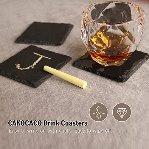 40 Slate Drink Coaster Engraving Blanks - Square Shapes for Versatile Use,Natural and Rustic Look Cakocaco