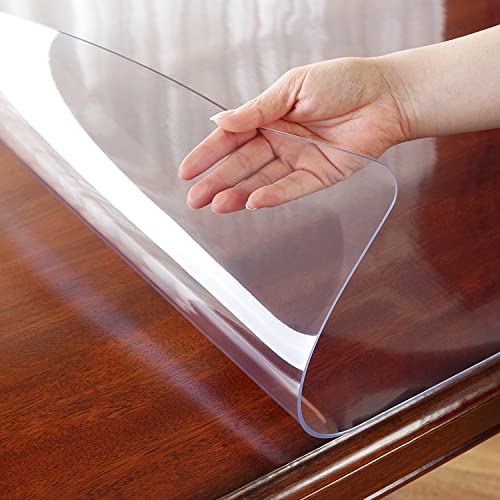 OstepDecor Clear Table Protector 2mm Thick, 24 x 48 Inch Clear Table Cover Protector, Plastic Table Cover, Clear Desk Mat Desk Pad, Desk Protector OstepDecor