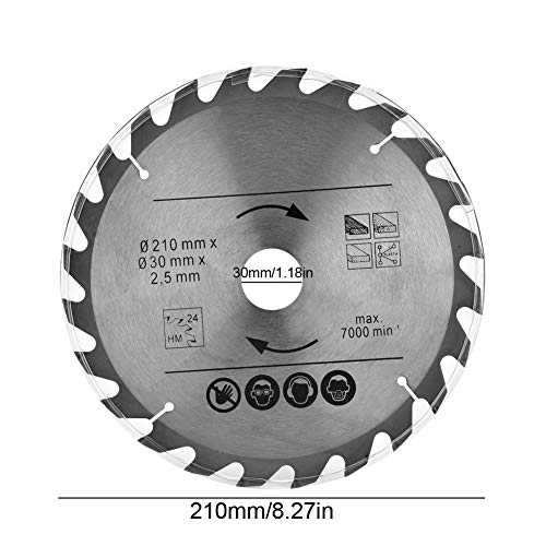 3pcs Circular Saw Blade, 8inch Table Saw Blade Miter Saw Blade 24T 48T 60T TCT Saw Blade Disc 30mm 1.18inch Bore with 7000 RPM Zerone