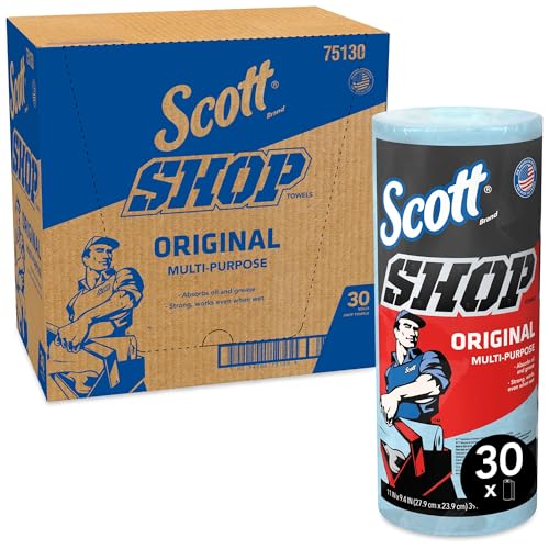 Scott Shop Towels Original (75130), Blue Shop Towels, 1 Roll/Pack, 30 Packs/Case SCOTT SHOP ORIGINAL