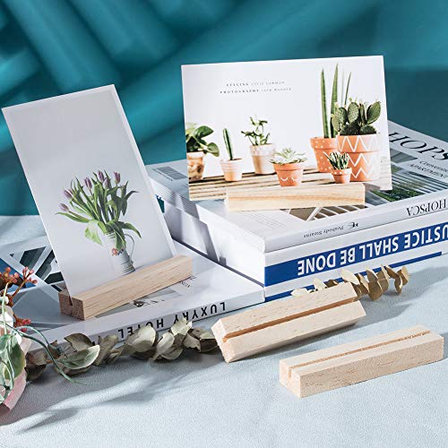 OLYCRAFT 20pcs Wood Place Card Holders 3.5mm Slot Wood Sign Holders Table Number Stand Table Number Holders for Wedding Party Events Decoration OLYCRAFT