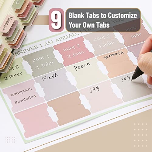 Mr. Pen- Bible Tabs, 75 Tabs, Boho Theme, Laminated Bible Tabs for Women and Men, Bible Tabs for Study Bible, Bible Index Tabs, Bible Book Tabs, Mr. Pen