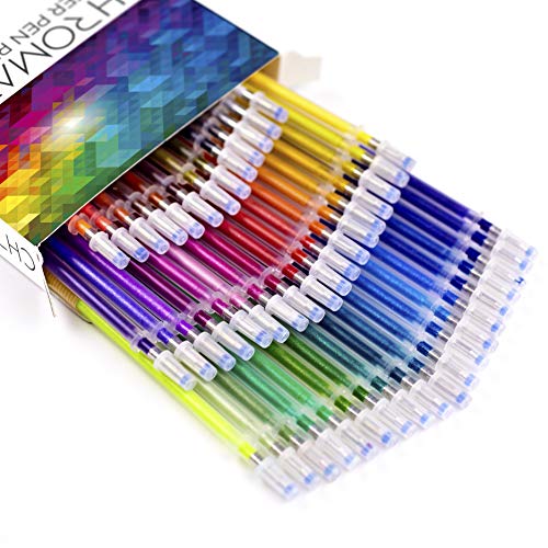 CHROMATEK Glitter Pens 100 Set Best Colors. 200% The Ink: 50 Gel Pens, 50 Refills. Super Glittery Ultra Vivid Colors. No Repeats. Professional Art CHROMATEK