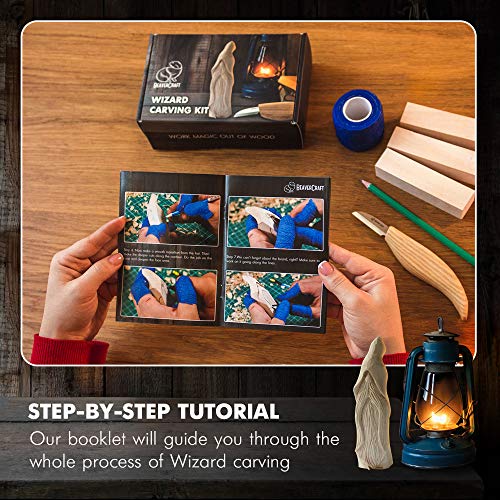 BeaverCraft Whittling Kit for Beginners, Wood Carving Kit for Beginners - Wood Carving Tools Woodworking Kit for Adults and Teens - Whittling Knife BeaverCraft