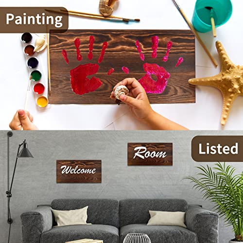 3Pack Unfinished Wood Rectangles Thick Heavy Carbonized Paulownia Wood Art Boards Blank Wooden Chipboard for Wall Shelf DIY Crafts Home Decorations KeaJuidy