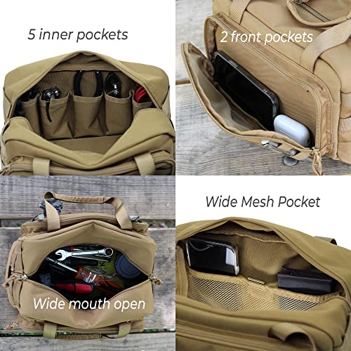 Coreflex 12-Inch Heavy Duty Tool Bag, Tactical Bag, Gear Bag, Range Bag, EDC Bag,Tool Bag for cars, Multi-Purpose Work Bag for Mechanics, COREFLEX