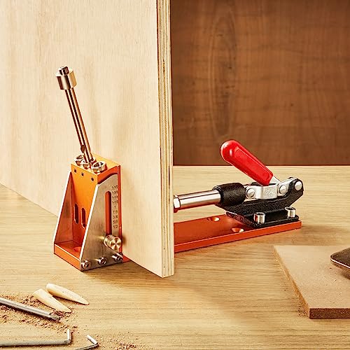 VEVOR 30 Pcs Pocket Hole Jig Kit, Adjustable & Easy to Use Pocket Hole Jig System with Step Drills, Wrenches, Drill Stop Rings, and Square Drive VEVOR